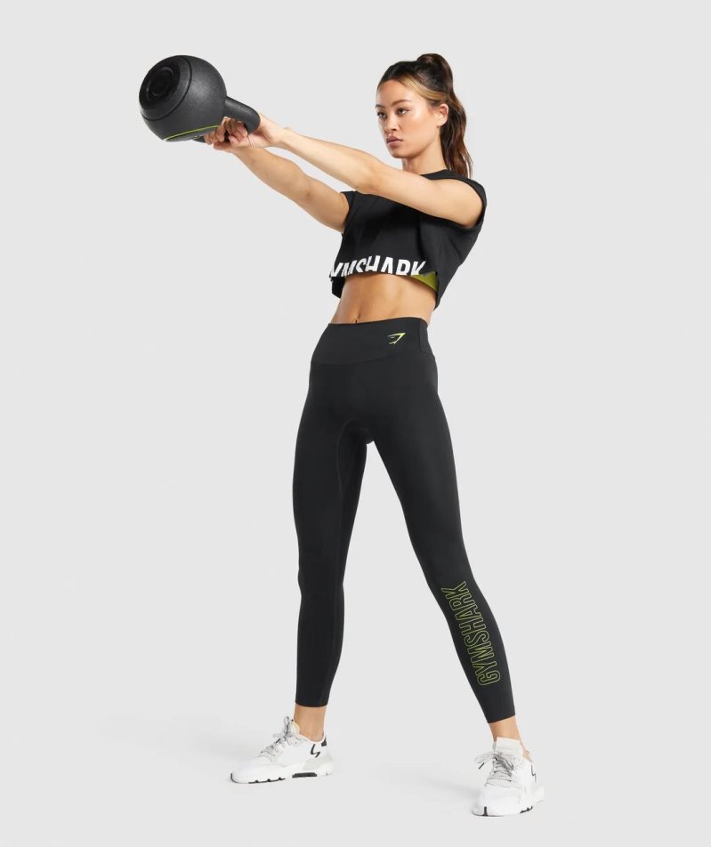 Women's Gymshark Training Graphic Leggings Black | NZ 2MXVAU